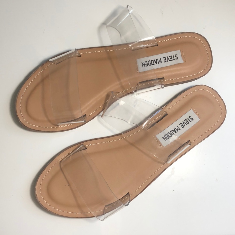 Steve Madden Clear Two Strap Sandal